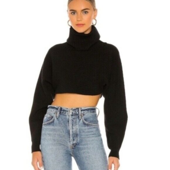 New House of Harlow 1960 Cropped Turtleneck Sweater in Red Size Medium - Picture 7 of 7